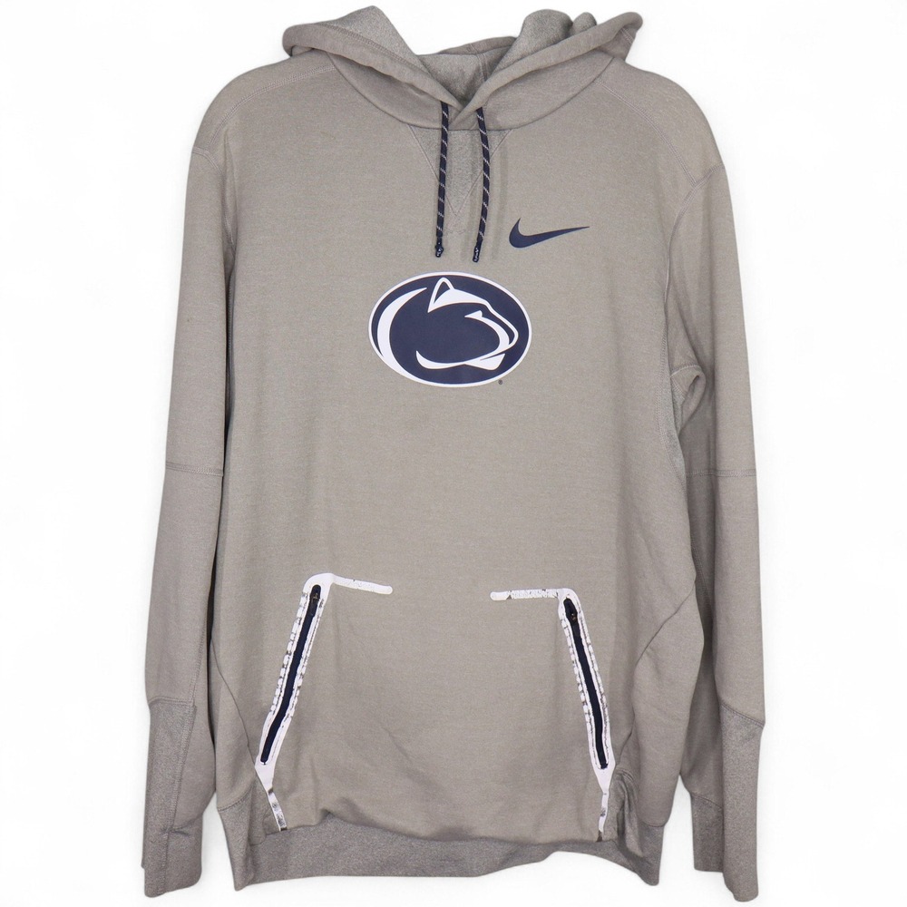 Nike Therma FIT Penn State Nittany Lions Hoodie Size M Heathered Gray Pullover